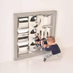 Sensory Mirror (Safety plastic)(840mm sq.) with wipe clean soft frame